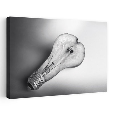 Pear Lightbulb Idea Organic Surreal Contemporary Fruit Wall Art Print