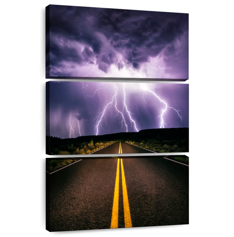Mehar Lightning Storm Over Secluded Road Arizona, 45" H x 28" W