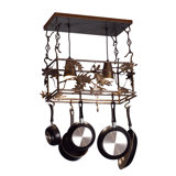 Leaf and Acorn Handcrafted Hanging Pot Rack