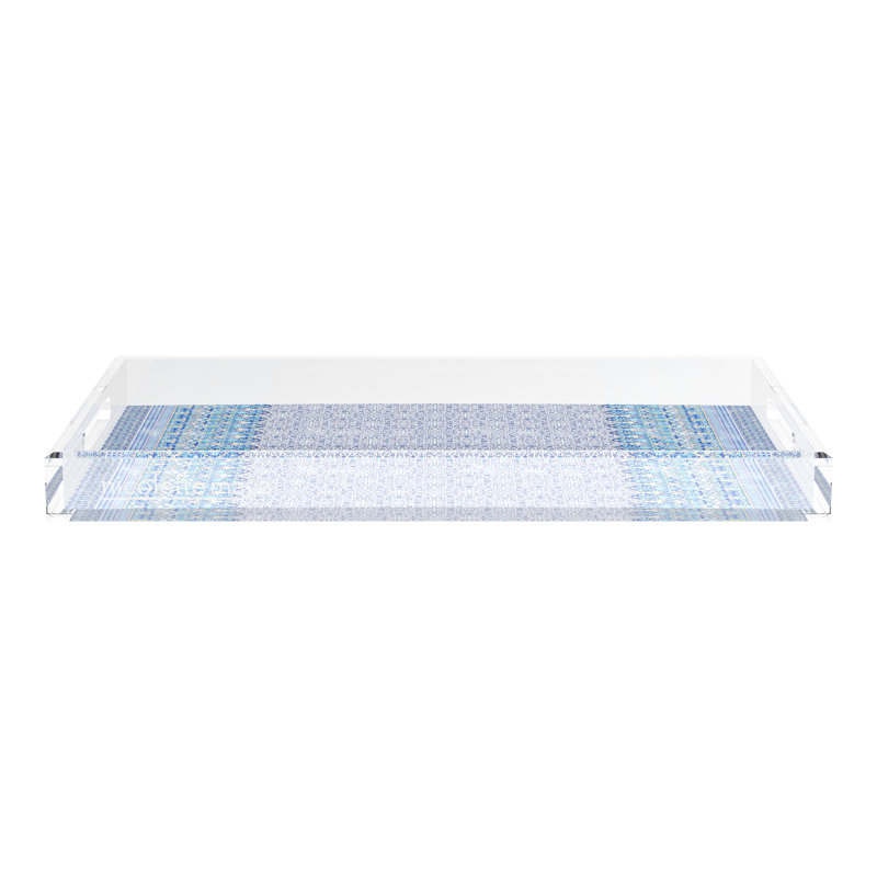 Plateau décoratif Iznik, L 22,5 po x P 14,5 po x H 2 po, Bleu