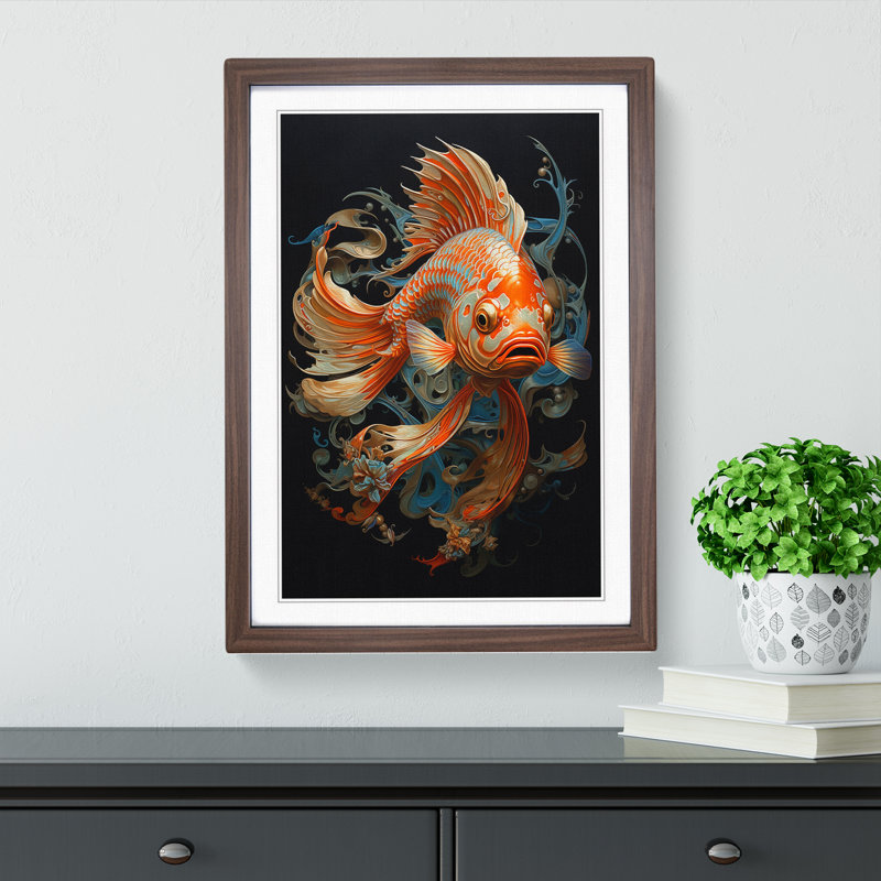Fish Realism Art - Framed Print, Walnut Framed, 34cm H x 25cm W