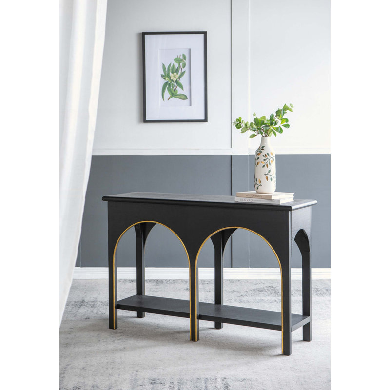 Console en bois avec accents dorés