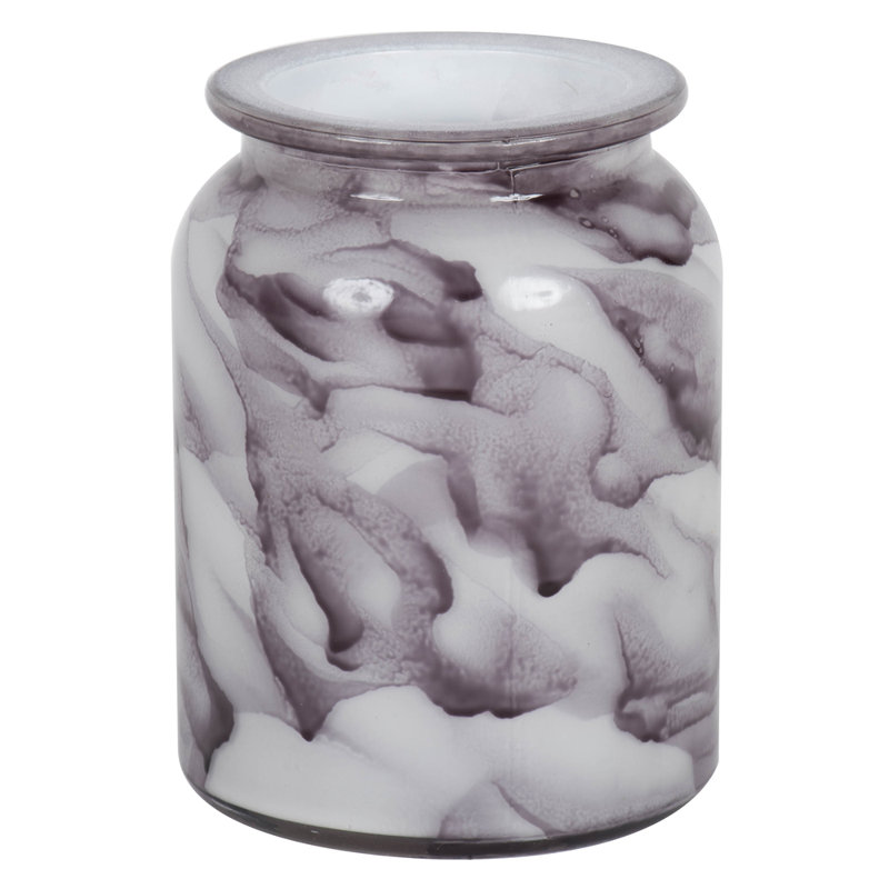 Vase de table ronde en verre à peinture marbrée Attaway
