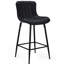 Deux tabourets de comptoir noirs en similicuir, de conception épurée, rehaussent la Cohérence des tabourets modernes de style Mid-Century, confortables et élégants pour les cafés-1462423191