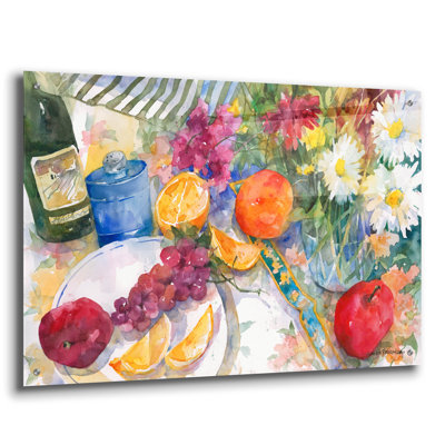 Tissu, fruits et fleurs »par Annelein Beukenkamp, art mural en verre acrylique