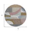 Tapis d'intérieur rond lavable géométrique ivoire et mauve 8 pi