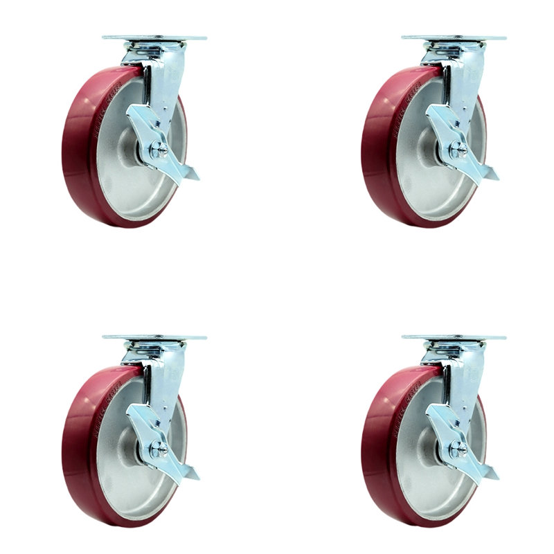 Polyuréthane sur roulettes en aluminium