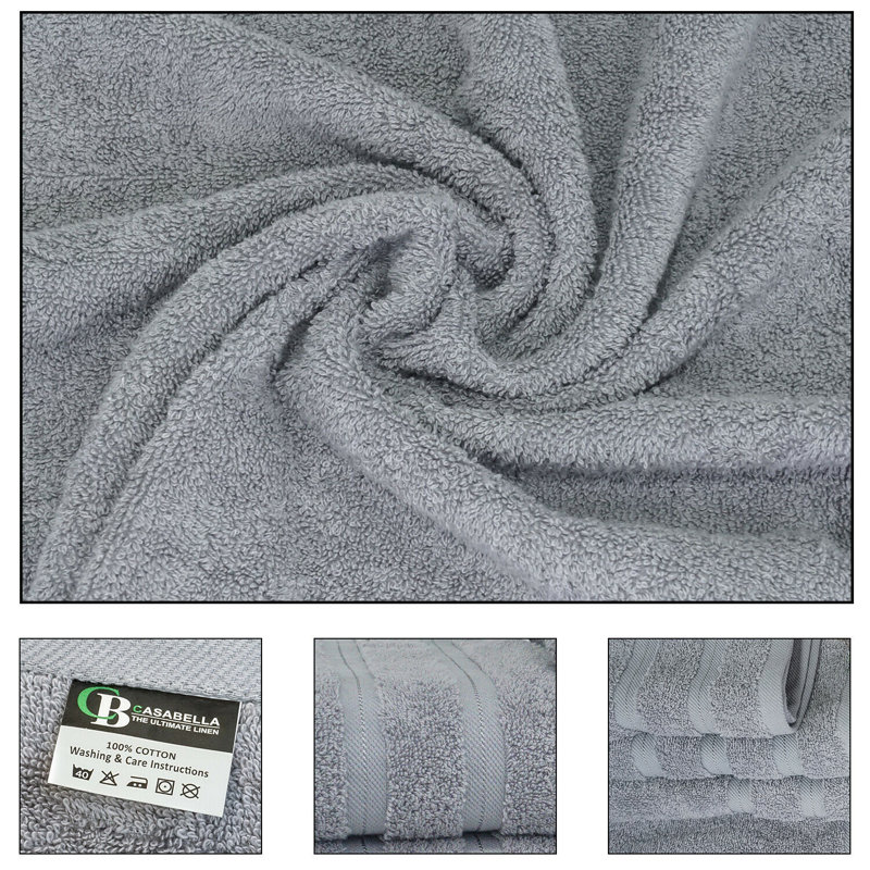 Casabella Luxury Jumbo Bath Sheet, Silver
