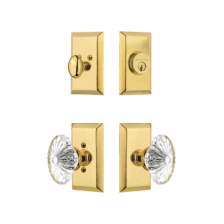 Nostalgic Warehouse Studio Entry Set with Oval Fluted Crystal