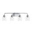 Ensemble de meuble-lavabo 4 lumières en chrome poli avec abat-jour en verre transparent Ilia-127379909-130106833