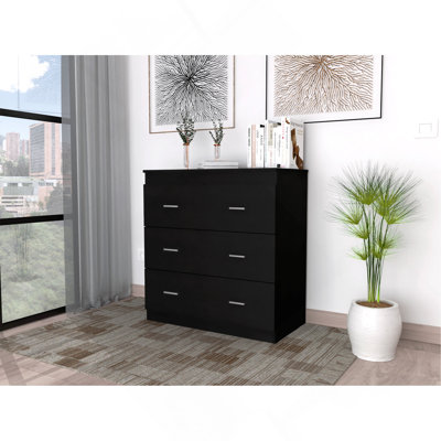Commode 3 tiroirs Montclair - noir