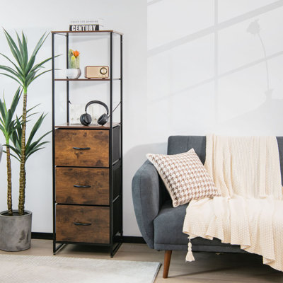 Easterleigh 61.5" H x 17" W Steel Standard Bookcase with Bins by 17 Stories