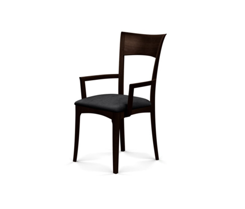 Ingrid Upholstered Arm Chair, Smoke Cherry, Microseude Onyx