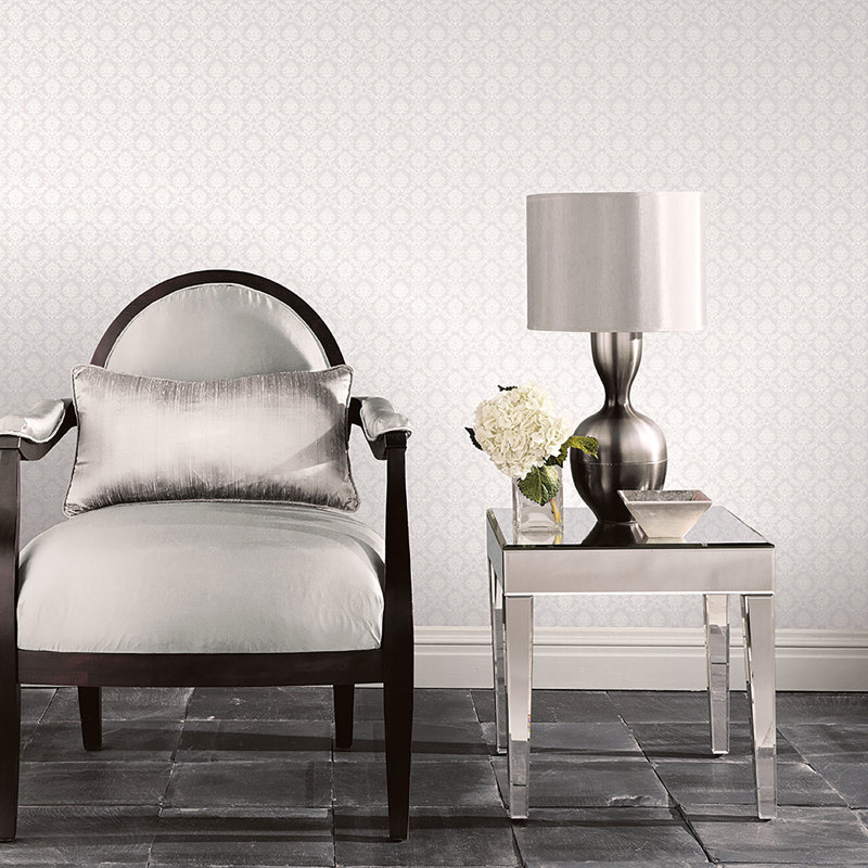 Positano 10m x 52.8cm Matte Wallpaper Roll, Grey/Off White