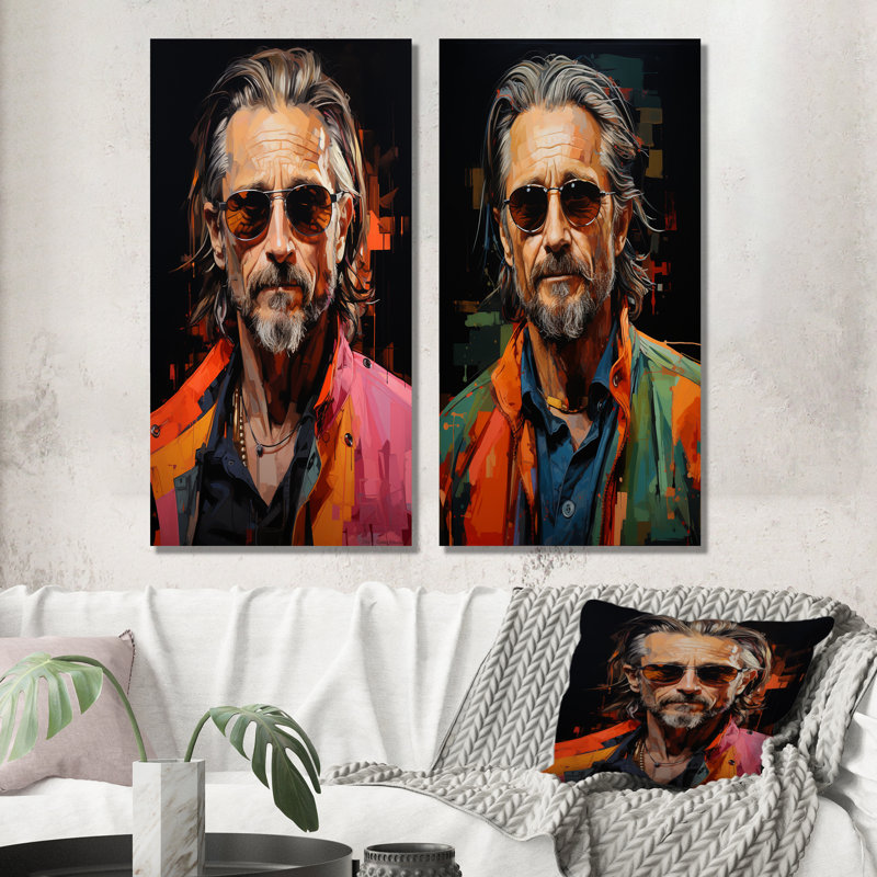 Pop Art Olive Oldman Portrait - Célébrité / Célèbre ensemble d'art mural sur toile 2, Toile tendue, H 40 po x l 41 po