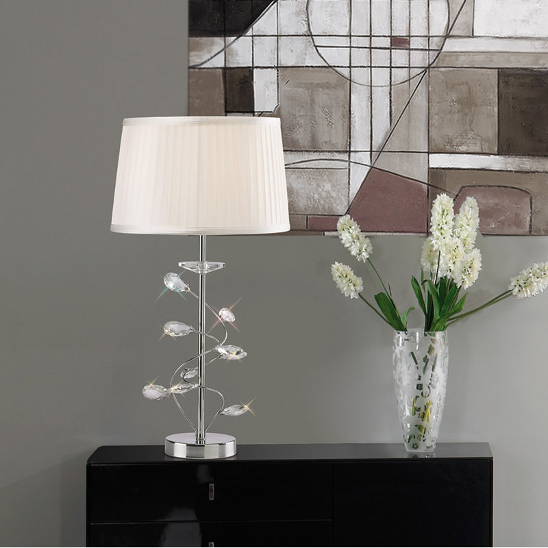 Table Lamp, Cream, Polished Chrome