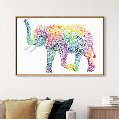 Éléphant floral - Impression sur toile