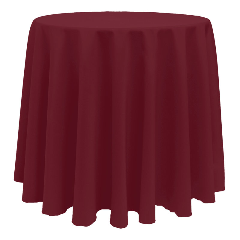 Solid Color Round Tablecloth, 96" x 96", 1, Ruby