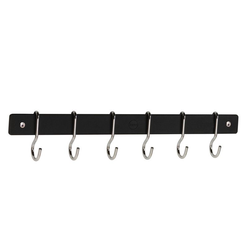 Metal Straight Wall Mounted Pot Rack, Chrome