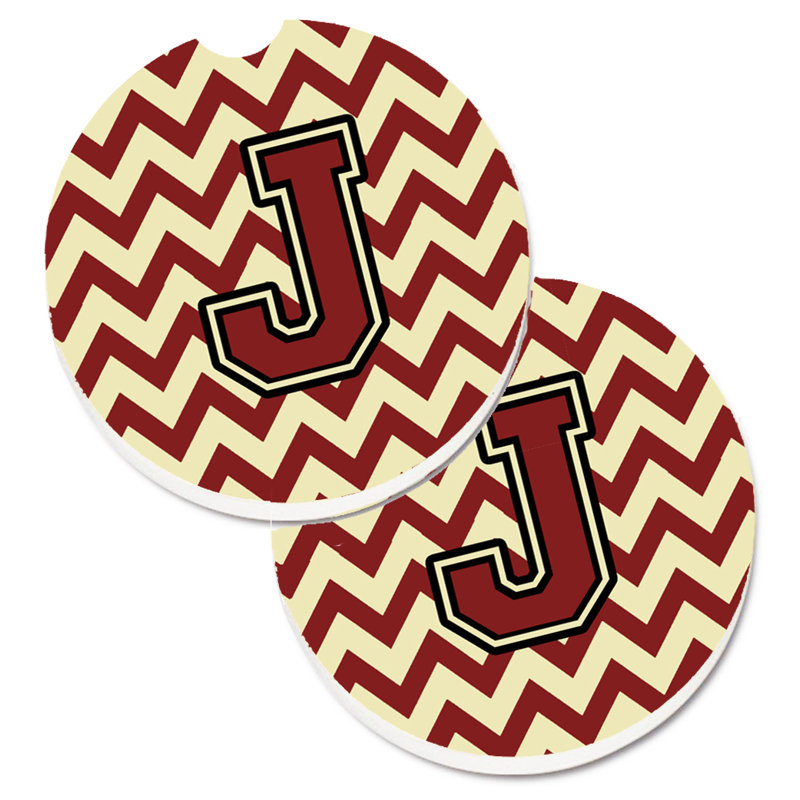 Sous-verre pour voiture, J, Marron / Or
