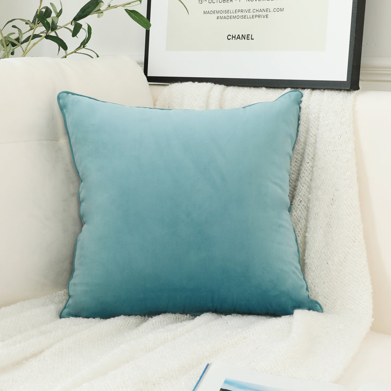 Coussin en velours Mira, Crème