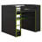 Full Size Gaming Loft Bed With Desk, Wood Loft Bed With RGB Light, High Loft Bed Frame, 2 Drawers, Wardrobe, Hanging Rods-1495028750