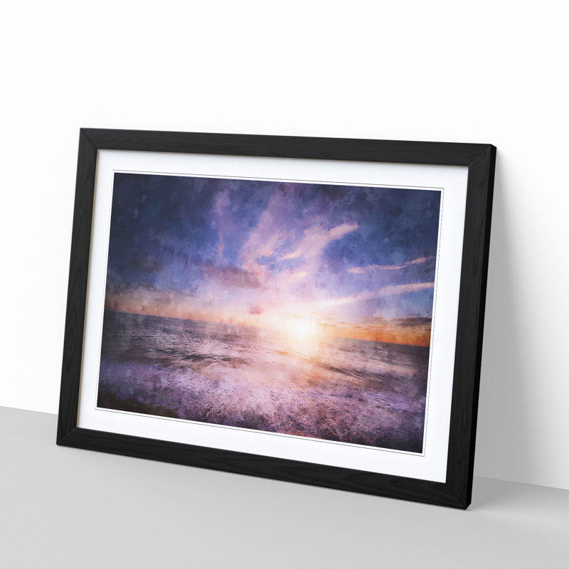 Beach In San Diego California - Picture Frame Painting, Black, 62cm H x 87cm W x 2cm D