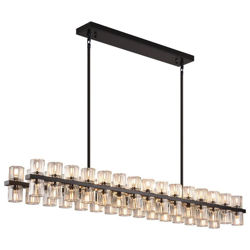 Seraphina 60 - Lustre moderne à intensité variable de 54 po pour la salle à manger, Noir mat