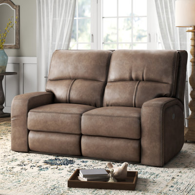 Amariona 63" Square Arm Reclining Loveseat by Lark Manor