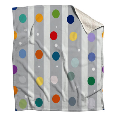 Colorful Dots Fleece Throw Blanket - Pattern Throws for Sofas or Beds