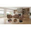 Ensemble 3 pièces de canapé inclinable manuel moderne en microfibre - brun-807718344