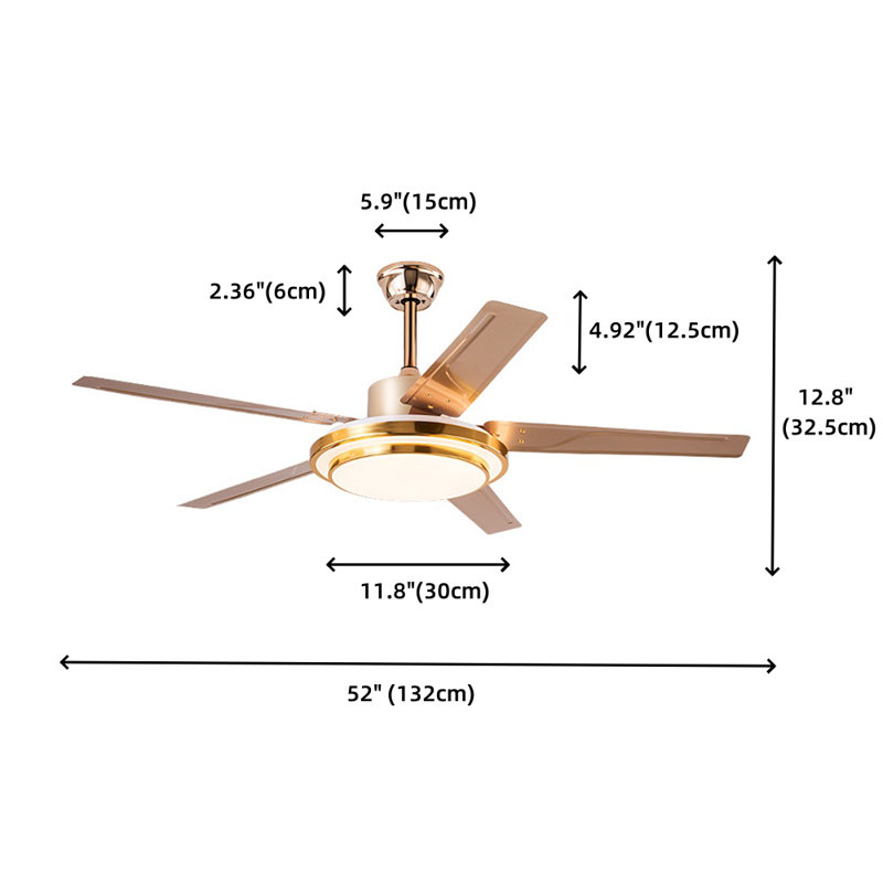 Ventilateur de plafond 52 po avec lumières DEL Bronius