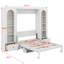 Grand lit plateforme escamotable avec tablette, armoires latérales, tiroirs et DEL-1765191132