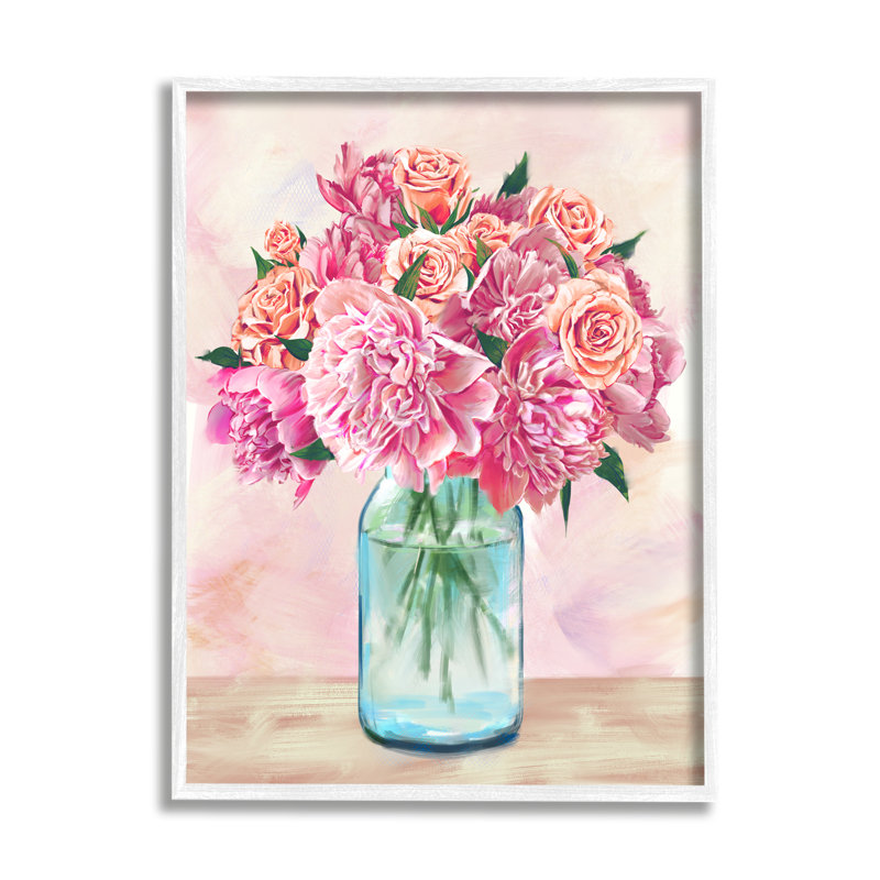 Bouquet d'œillets roses roses, conception florale par Ziwei Li - impression, H 14 po x l 11 po