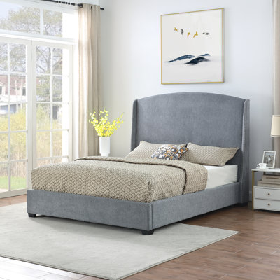 Upholstered Wingback Bed