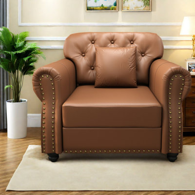 Canapés compacts en similicuir, repose-pieds Chesterfield pour la maison