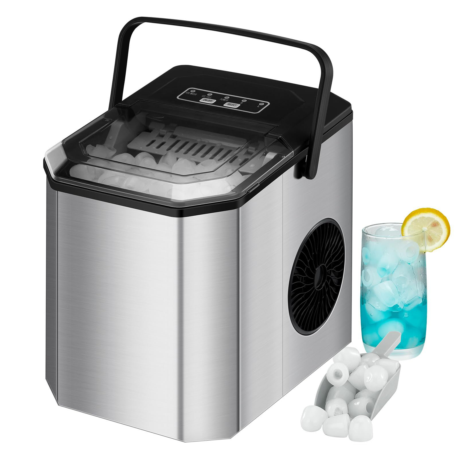  Igloo Premium Self-Cleaning Countertop Ice Maker Machine,  Handled Portable Ice Maker, Produces 26 lbs. in 24 hrs. with Ice Cubes  Ready in 6-8 minutes, Comes with Ice Scoop and Basket : Appliances