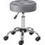 Tabouret de bureau confortable à hauteur réglable, siège de 13,75 po de diamètre, cinq roulettes à 360 degrés, conception à boutons, roulettes de massage réglables grises