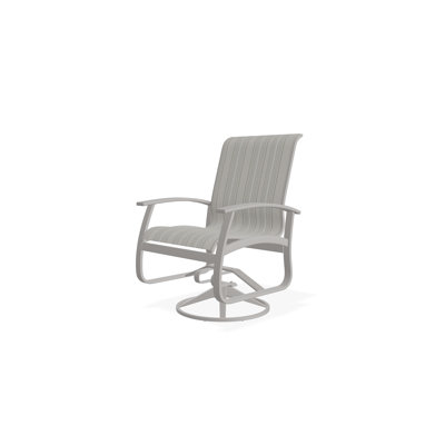 Chaise berçante pivotante à hauteur en aluminium Belle Isle avec accoudoirs en polymère de qualité marine