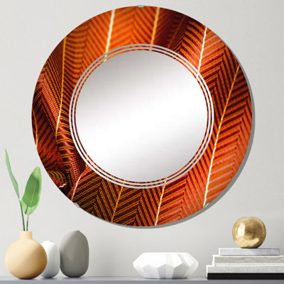 Tissu rouge rubis avec miroir doré à motif II