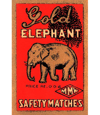 « golden elephant »-impression d’art graphique