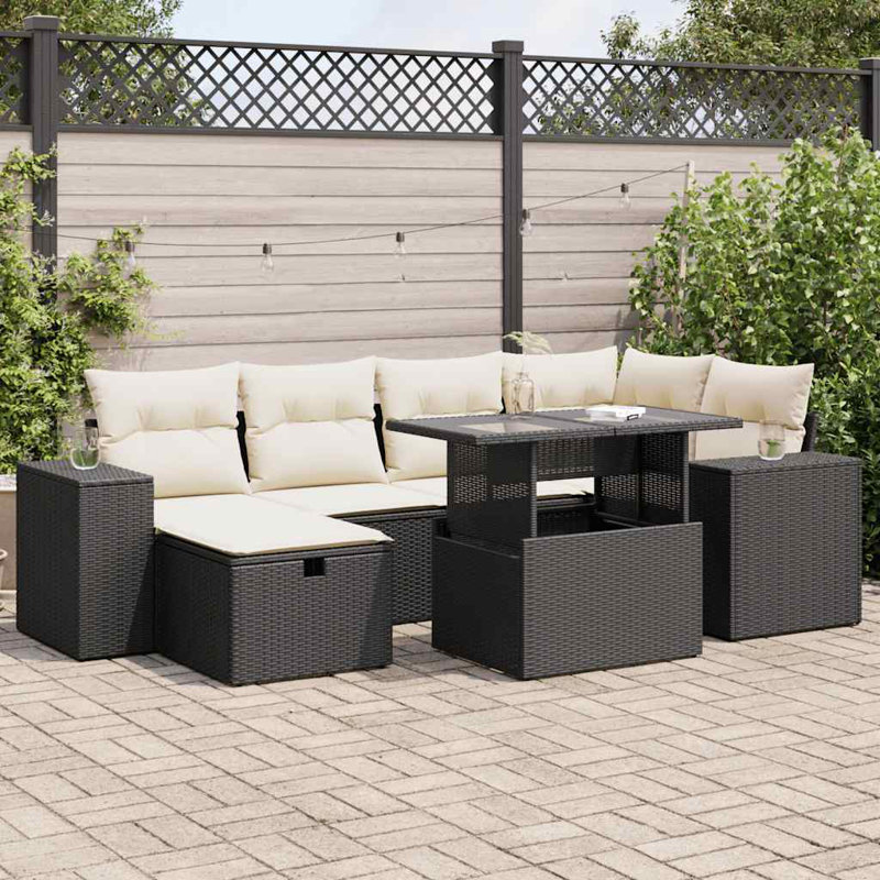 Vidaxl Garden Sofa Set Black 