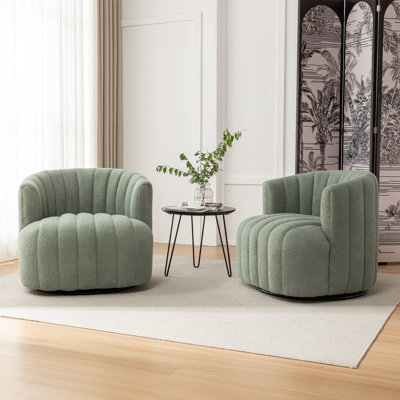 Fauteuil demi-tonneau pivotant rembourré Bryonie