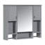 Armoire de salle de bain murale grise - miroir et espace de rangement intérieur spacieux