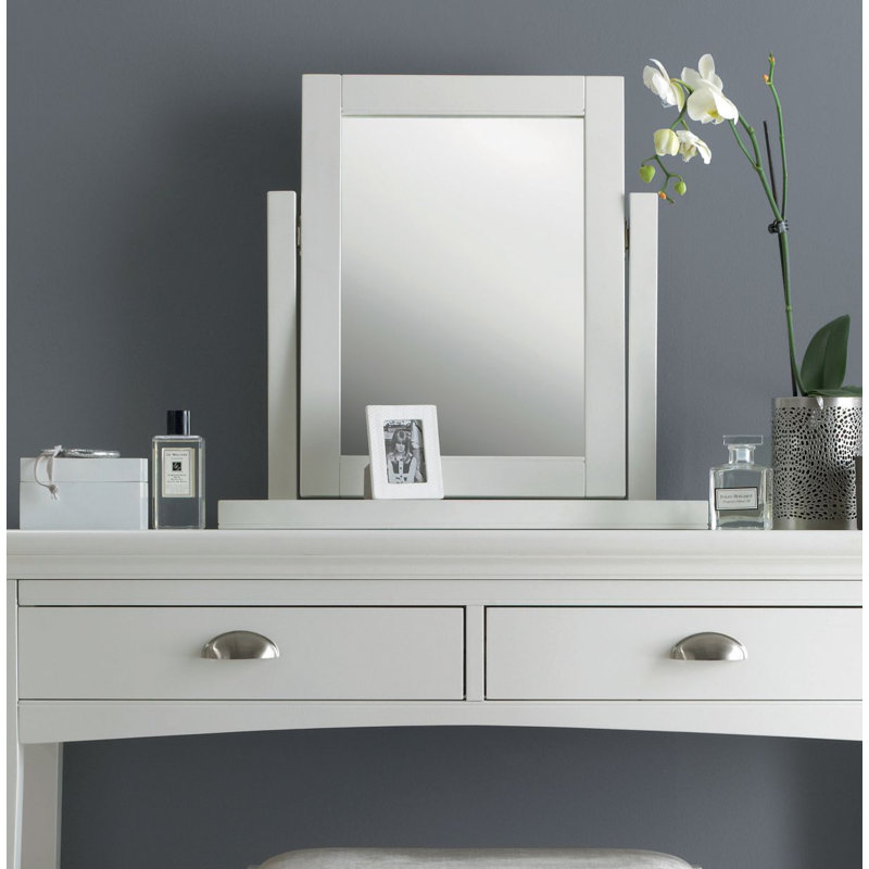 Ziggy Wood Flat Wall Mirror, White