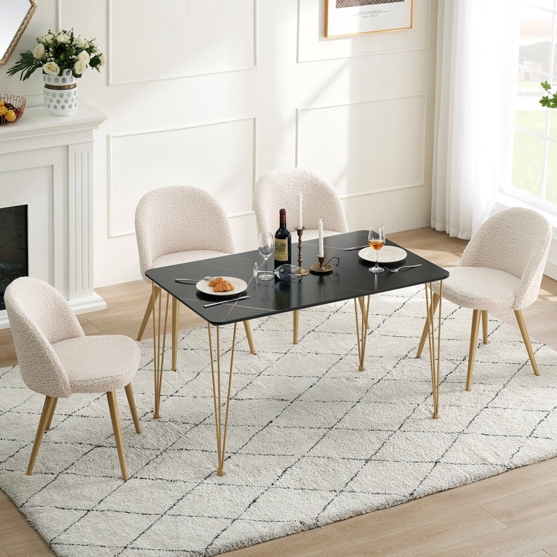 Table de salle à manger rectangulaire en marbre L 47,5 po x l 30 po Mallee