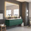 Miroir de salle de bain 60 po x 48 po à DEL avec façade et rétroéclairage, miroir de meuble-lavabo mural avec cadre en aluminium, antibuée, mémoire, 3 couleurs, gradation continue-865201574-865201579