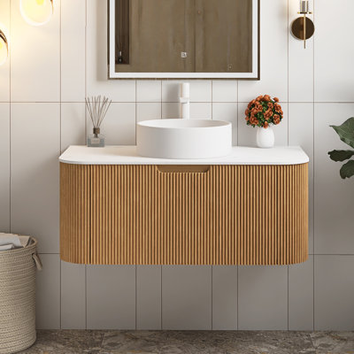 36" Wall-Mounted Floating Bathroom Vanity With Sink