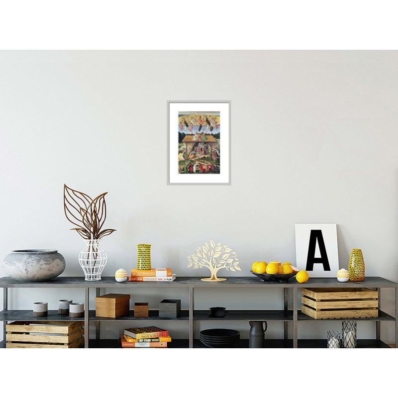 Mystic Nativité par Sandro Botticelli, impression giclée sur cadre, 21.75" H x 16.46" W