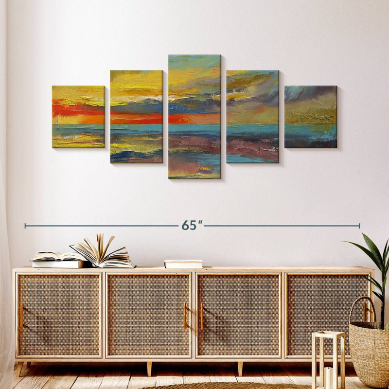 Paysage marin abstrait, H 24 po x l 55 po